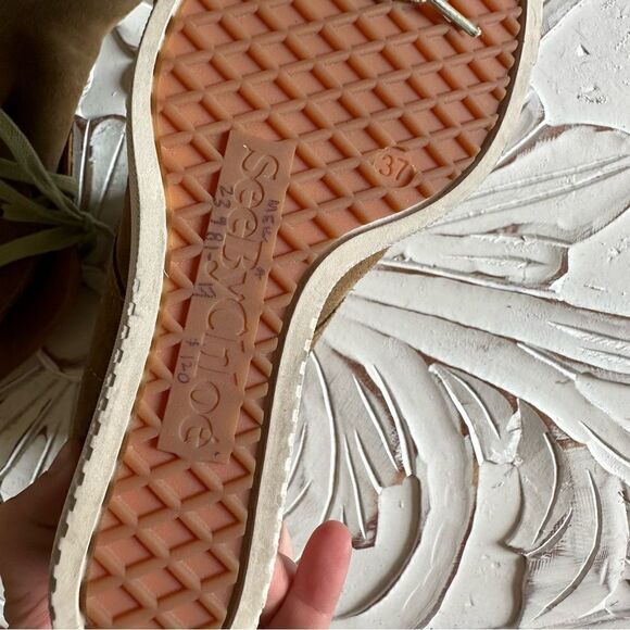 See By Chloe  Brown Suede Platform Wedge Ankle Booties - Picture 8 of 8